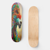 Wolf in einer Feather-Maske, Digital Art Design Skateboard (Vorderseite)