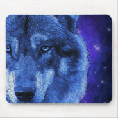 Wolf in einer klaren blauen Nacht Mousepad (Vorne)