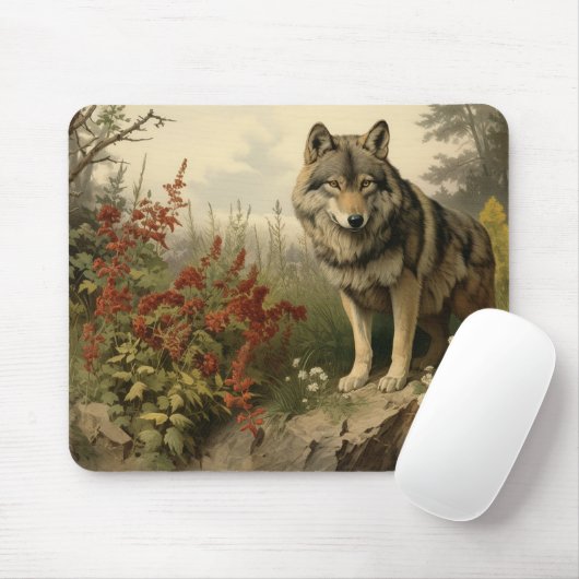Wolf In Glen Mousepad (Mit Mouse)
