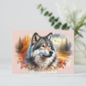 Wolf in Herbstfarben: Die Schönheit der Natur entf Dankeskarte (Stehend Vorderseite)