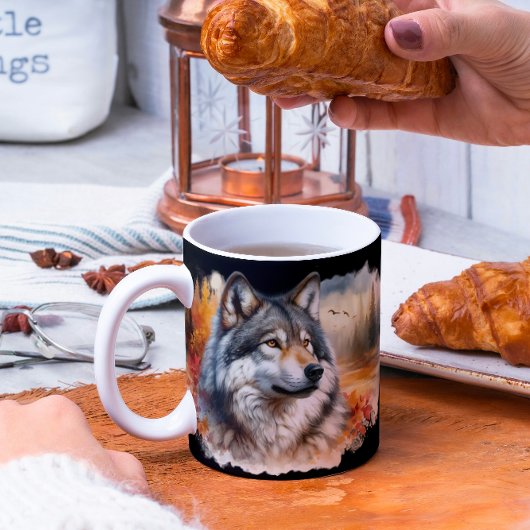 Wolf in Herbstfarben: Die Schönheit der Natur entf Kaffeetasse