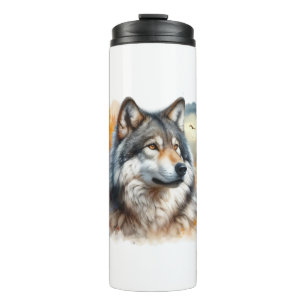 Wolf in Herbstfarben: Die Schönheit der Natur entf Thermosbecher