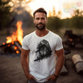 Wolf in Hoodie Double Exposure T-Shirt