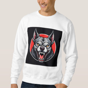Wolf in kühnen roten und schwarzen Design Sweatshirt