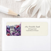 Wolf in Mohn Field Folk Art Rücksendeadresse (Insitu)