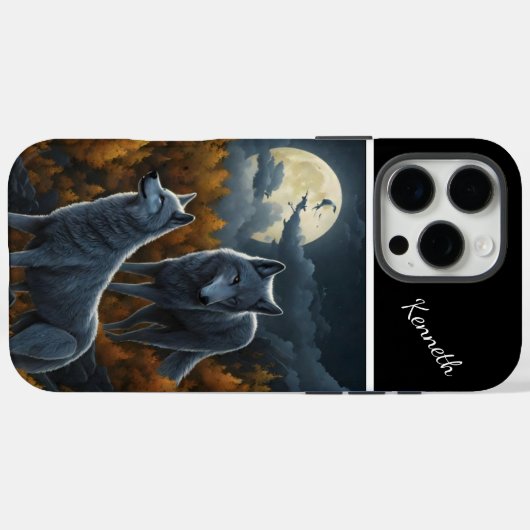 Wolf in Mondlicht Case-Mate iPhone Hülle (Rückseite (Horizontal))