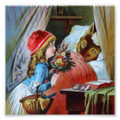 Wolf in Oma Bed Fotodruck (Vorne)