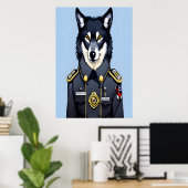Wolf in Polizeiuniform | AI Art Poster (Heimbüro)