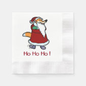 Wolf in Santa Claus Funny Serviette (Vorderseite)