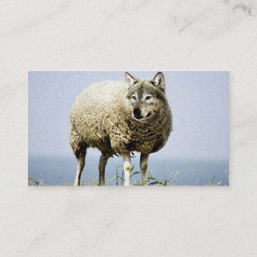 Wolf in Schafbekleidung Visitenkarte (Rückseite)