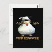 Wolf in Schafen Bekleidung Postkarte (Vorne/Hinten)