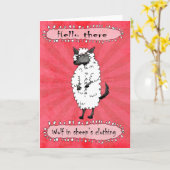 Wolf in Schafskleidung, Hallo da. Karte (Gelbe Blume)