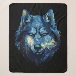 Wolf in sternenklarer Nacht abstrakte Tierwelt Sherpadecke