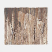 Wolf in texturiertem Holz Fleecedecke (Vorderseite (Horizontal))
