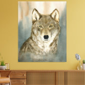 Wolf in the Mist Watercolor Leinwanddruck (Insitu (Wohnzimmer))