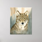 Wolf in the Mist Watercolor Leinwanddruck (Vorderseite)