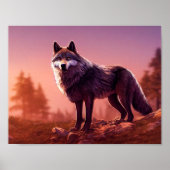 Wolf in Wilderness Decoupage Tissue Paper Poster (Vorne)