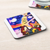 Wolf in winter getränkeuntersetzer (Linke Seite)