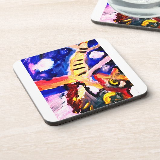 Wolf in winter  getränkeuntersetzer (Linke Seite)