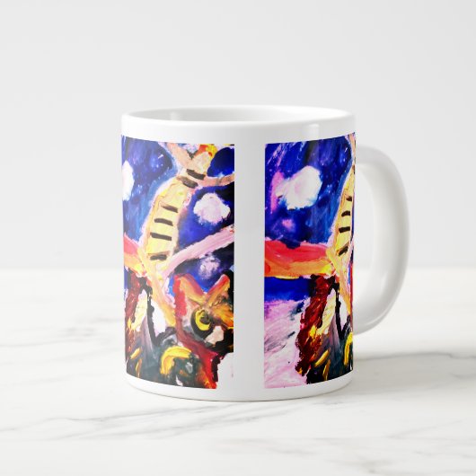 Wolf in winter  Jumbo-Tasse (Vorderseite Rechts)