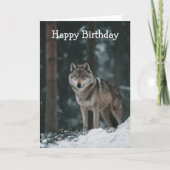 Wolf in Winter Karte (Vorderseite)
