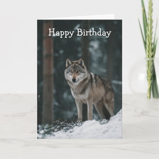 Wolf in Winter Karte (Vorderseite)