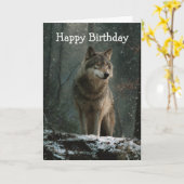 Wolf in Winter Karte (Gelbe Blume)