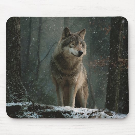 Wolf in Winter Mousepad (Vorne)