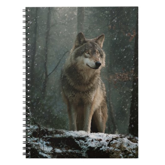 Wolf in Winter Notizblock (Vorderseite)