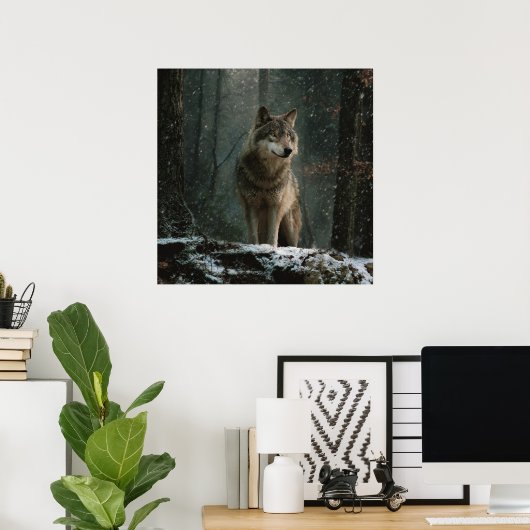 Wolf in Winter Poster (Heimbüro)