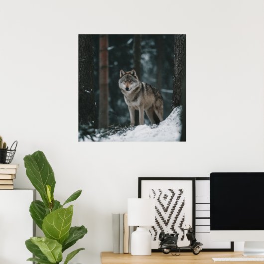 Wolf in Winter Poster (Heimbüro)