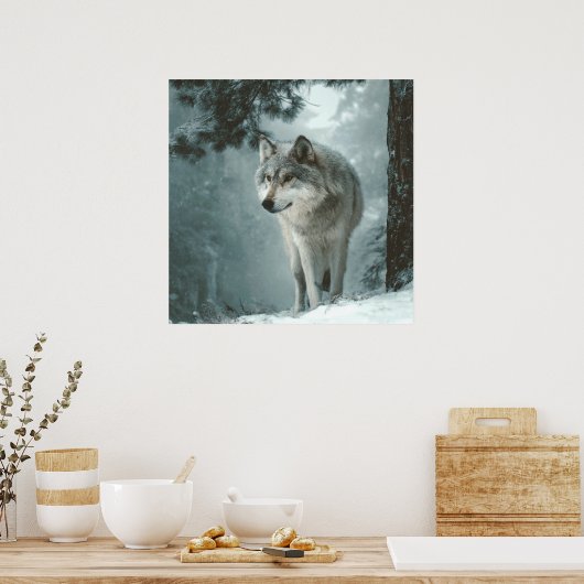 Wolf in Winter Poster (Küche)