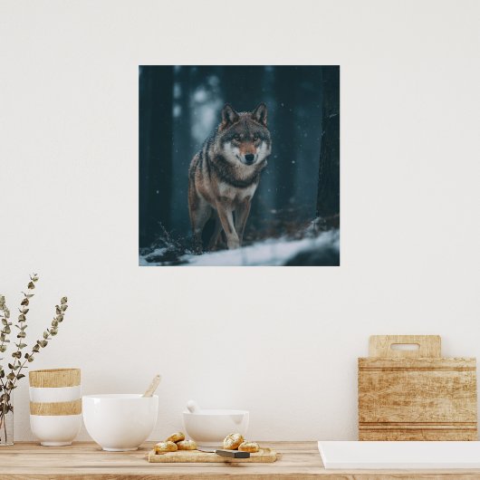 Wolf in Winter Poster (Küche)