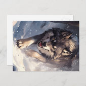 Wolf in winter postkarte (Vorne/Hinten)