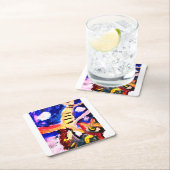 Wolf in winter rechteckiger pappuntersetzer (Vor Ort)