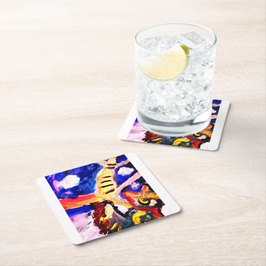 Wolf in winter  rechteckiger pappuntersetzer (Vor Ort)