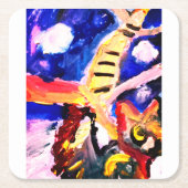 Wolf in winter  rechteckiger pappuntersetzer (Vorderseite)