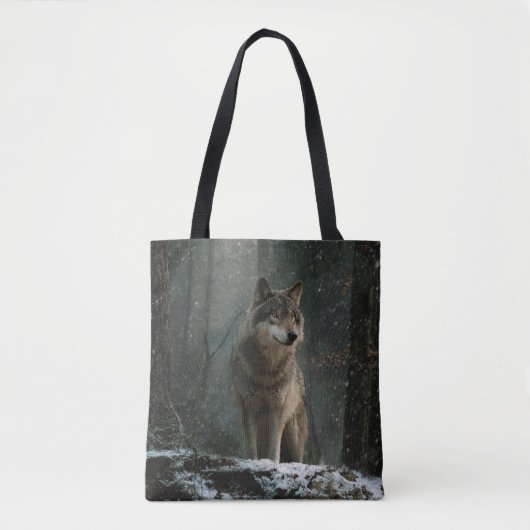 Wolf in Winter Tasche (Vorderseite)