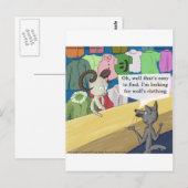 Wolf in Wolfs Kleiderwitz Postkarte (Vorne/Hinten)