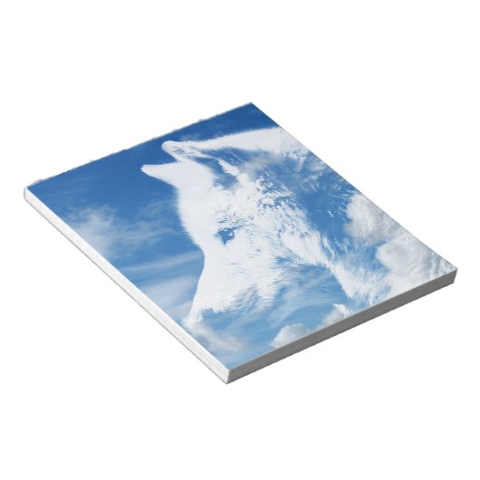 Wolf in Wolken Notizblock (angewinkelt)