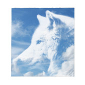 Wolf in Wolken Notizblock (Vorderseite)