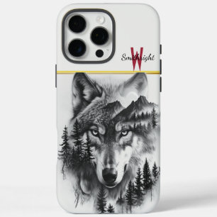 Wolf inmitten von Bergen und Wäldern iPhone 16 Pro Max Hülle