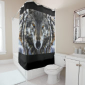 Wolf Inspiration Portrait in der Dekoration Duschvorhang (Beispiel)