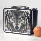 Wolf Inspirational Design Portrait Metall Brotdose (Beispiel)