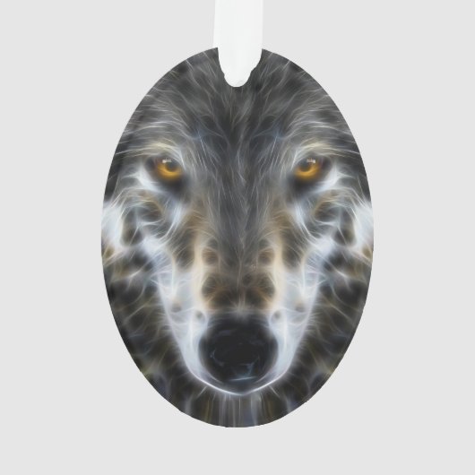 Wolf Inspirational Design Portrait Ornament (Rückseite)