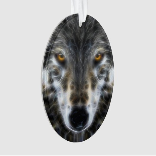 Wolf Inspirational Design Portrait Ornament (Vorderseite)
