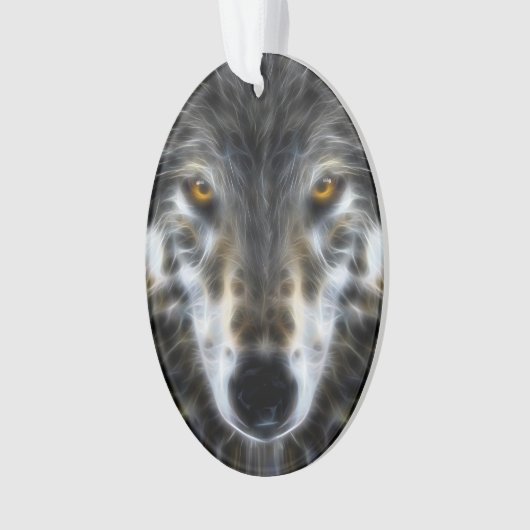 Wolf Inspirational Design Portrait Ornament (Vorderseite)