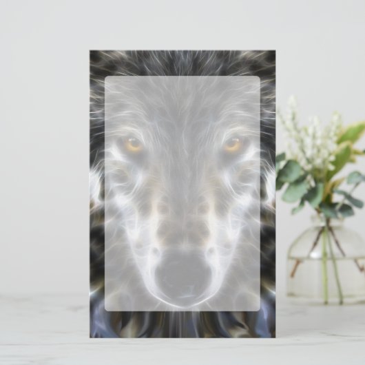 Wolf Inspirational Grafik-Portrait Briefpapier (Stehend Vorderseite)