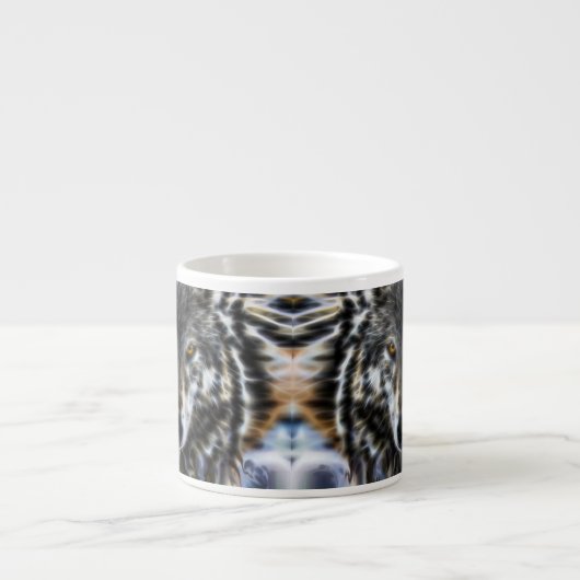 Wolf Inspirational Grafik-Portrait Espressotasse (Vorderseite)