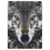 Wolf Inspirational Grafik-Portrait Klemmbrett (Rückseite)